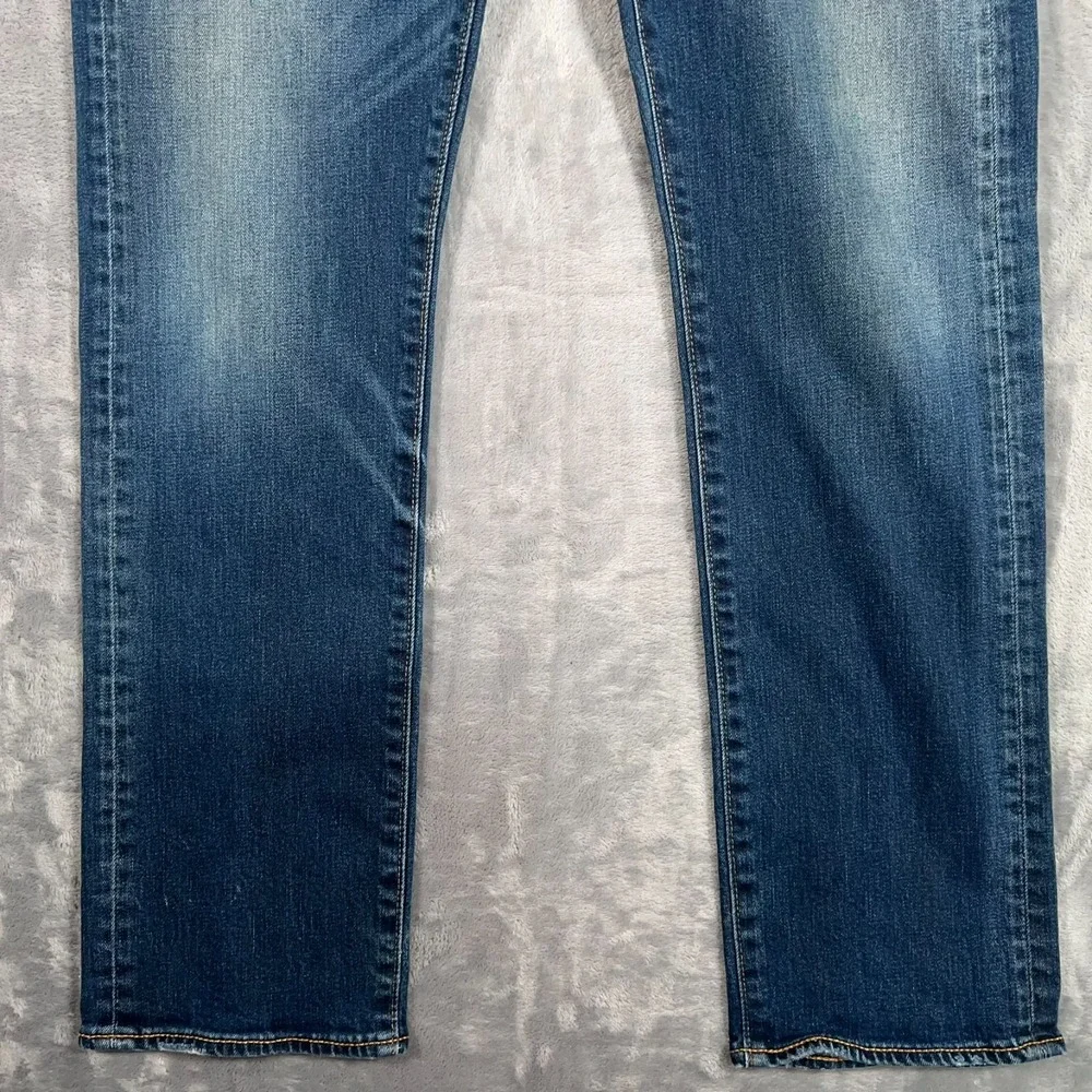 Levis 513 Slim Straight Fit Jeans Mens 32x30 Blue Denim Stretch Low Rise